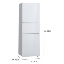 SIEMENS/西门子274升 三门冰箱 白色玻璃面板 零度生物保鲜 混冷无霜大容量 KG28US221C