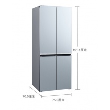 西门子（SIEMENS）481升十字对开门冰箱 家用大容量 混冷无霜 玻璃面板 （晨雾灰） KM49ES43TI